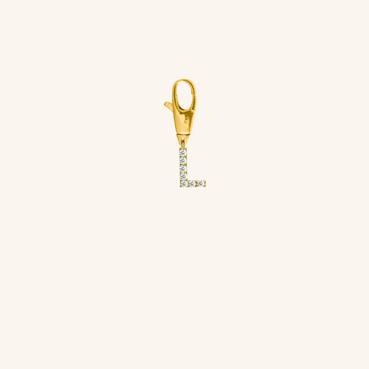 White Diamond Initial Charm - L