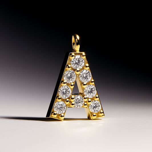 Diamond Gold Initial Charm