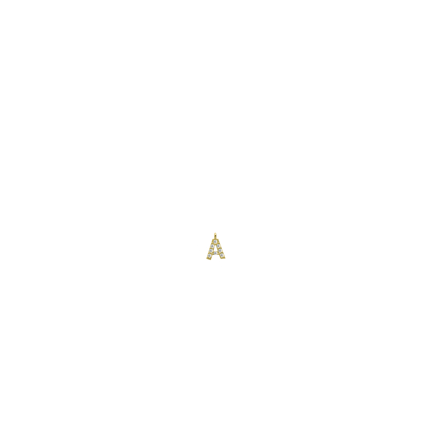 White Diamond Initial Charm - A
