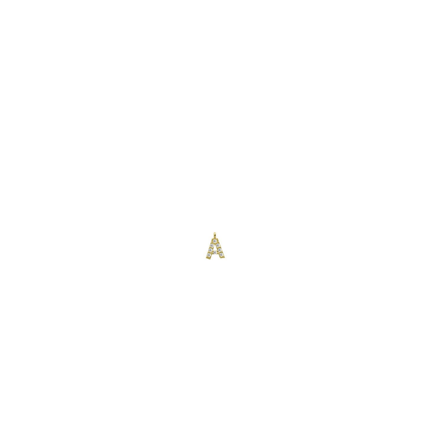 White Diamond Initial Charm - A