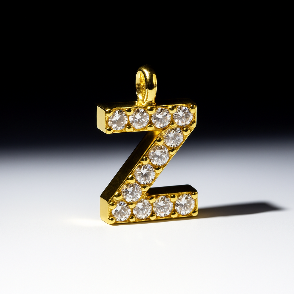 Diamond Gold Initial Charm