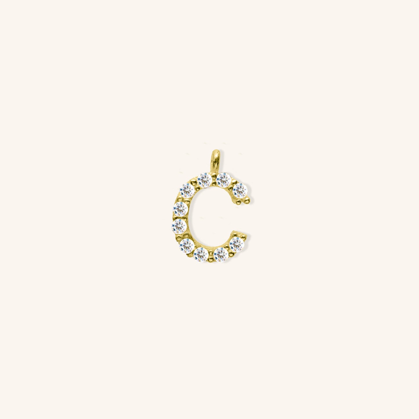 White Diamond Initial Charm - C