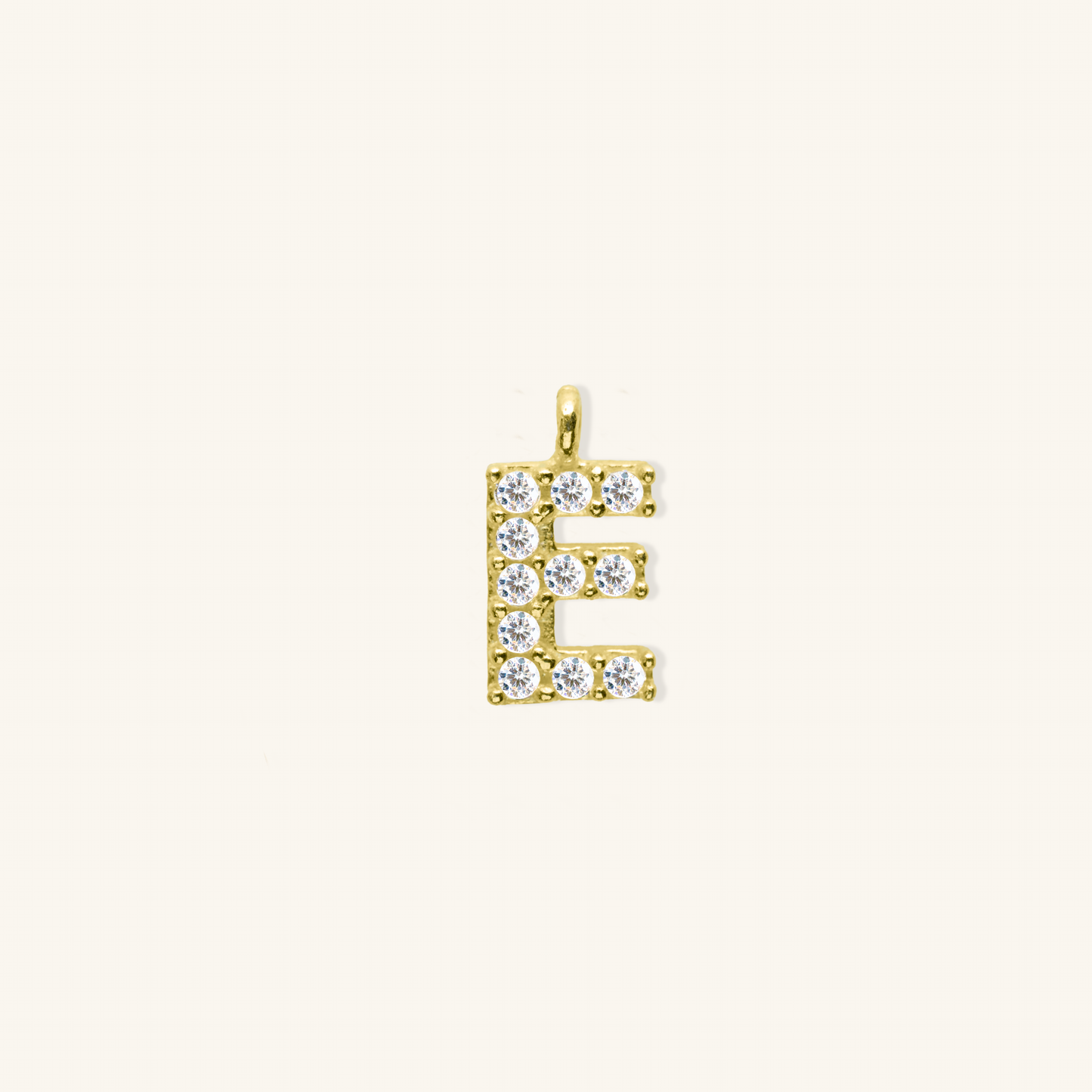 White Diamond Initial Charm - E