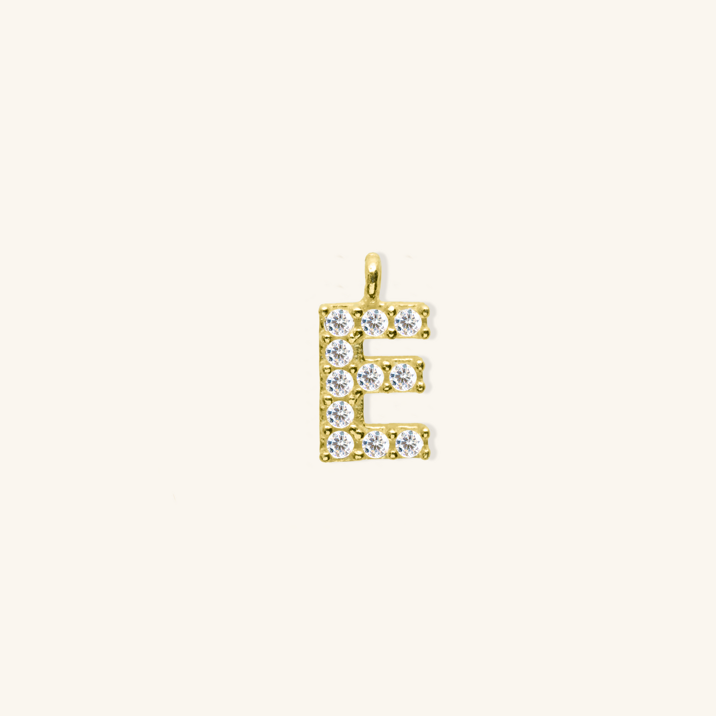 White Diamond Initial Charm - E