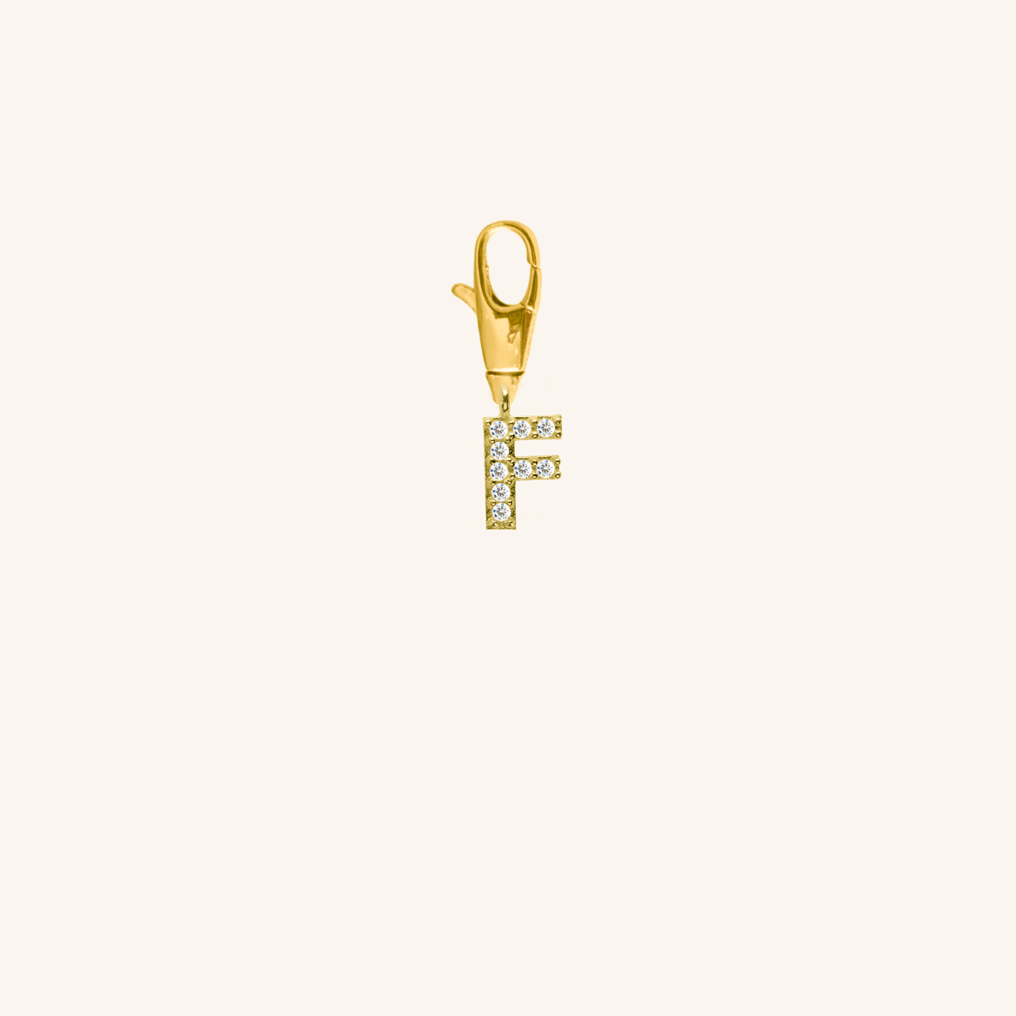 White Diamond Initial Charm - F