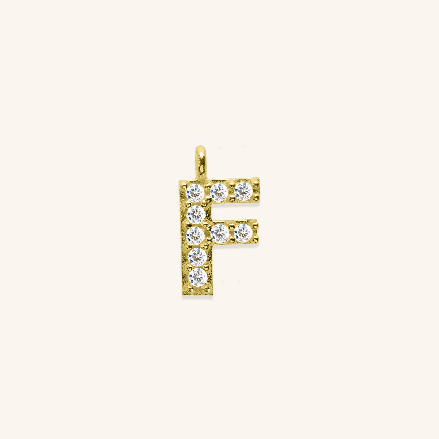 White Diamond Initial Charm - F