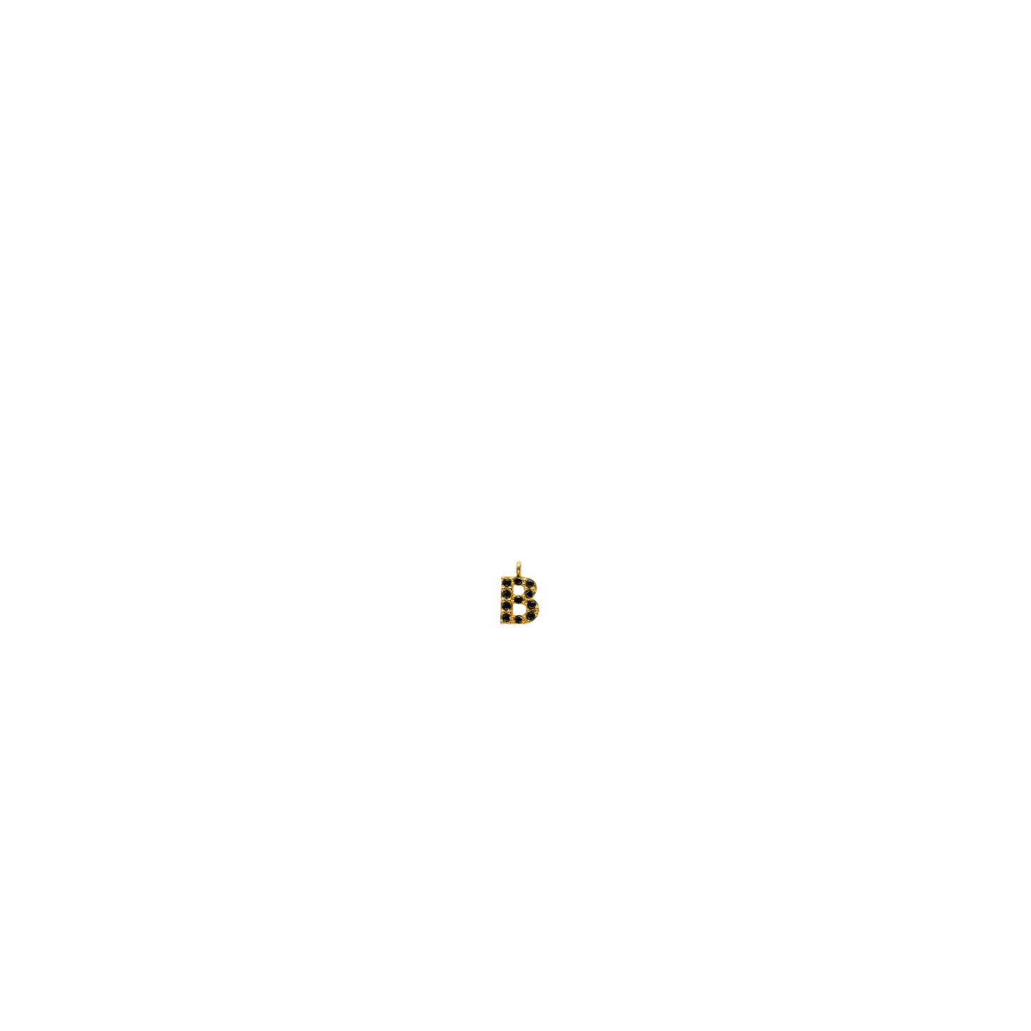 Gold Black Initial Charm - B