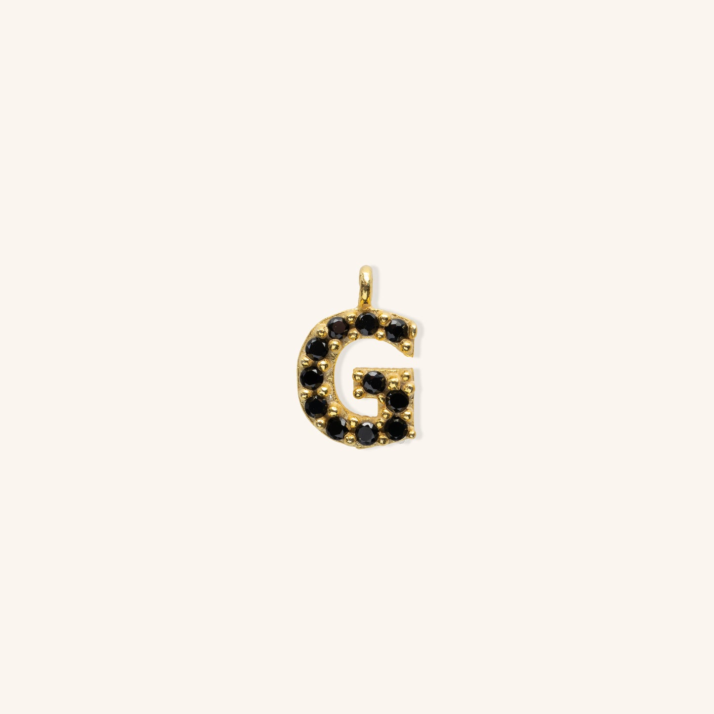 Gold Black Initial Charm - G