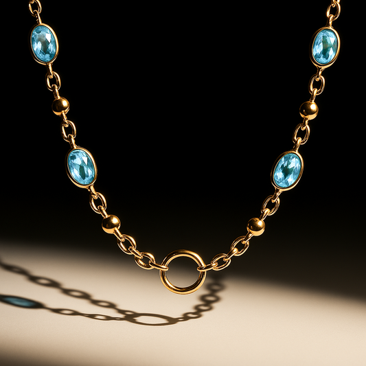 Turquoise Gemstone Gold Necklace