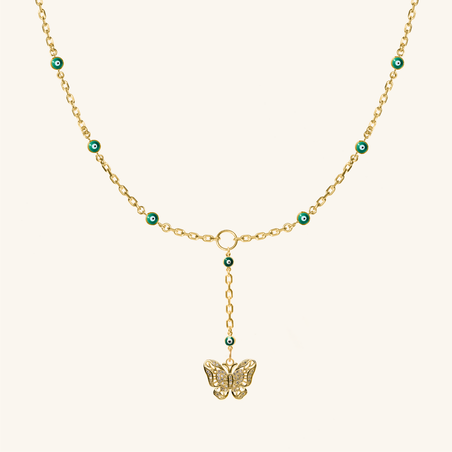 Evil eye drop chain extension