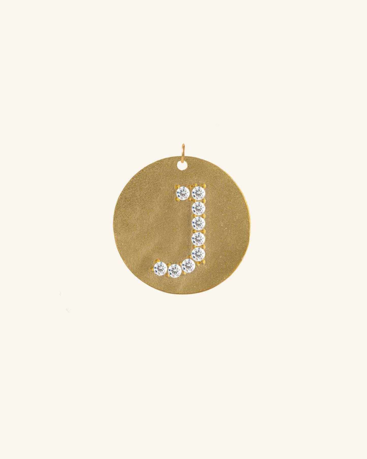 Gold Coin Initial Pendant - J