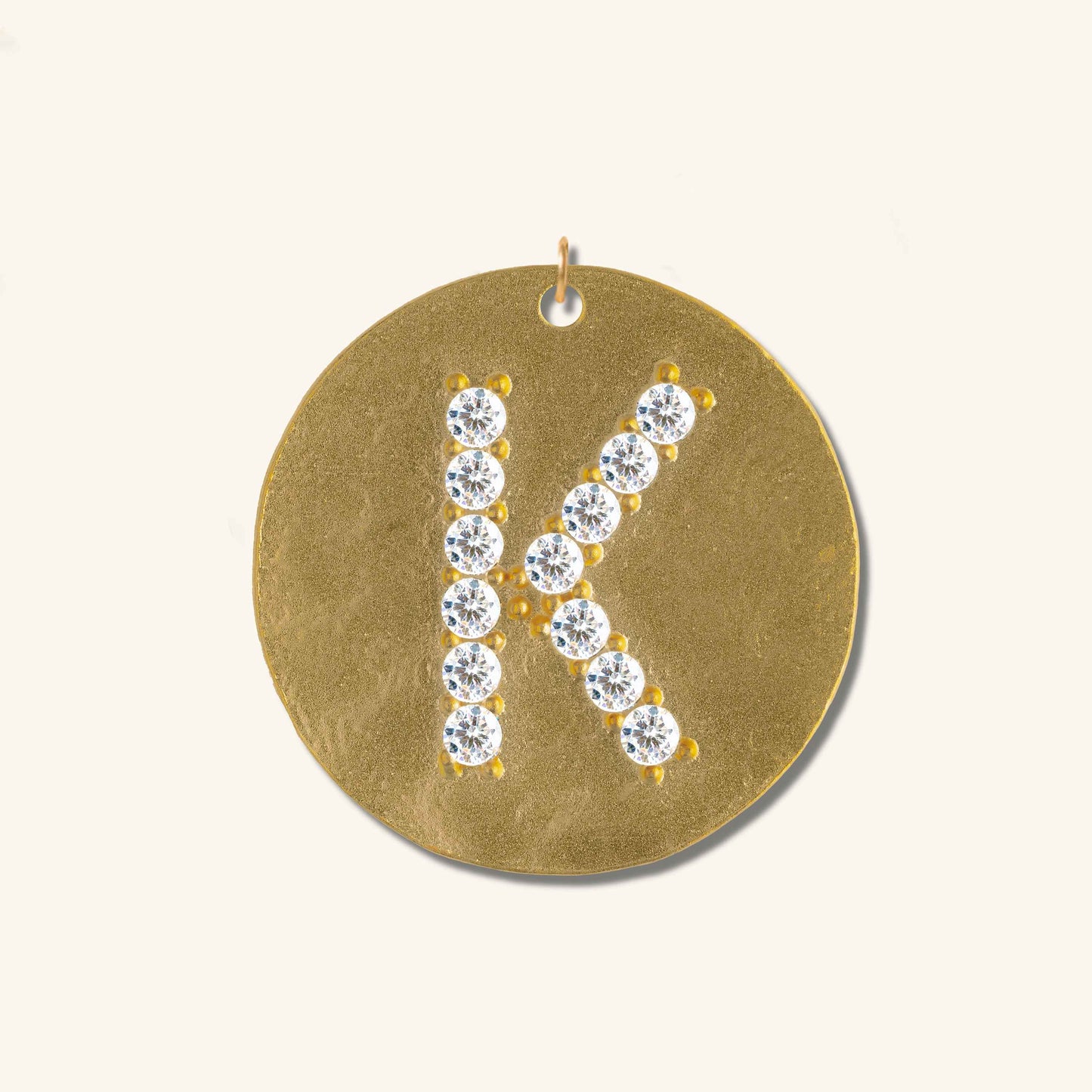 Gold Coin Initial Pendant - K