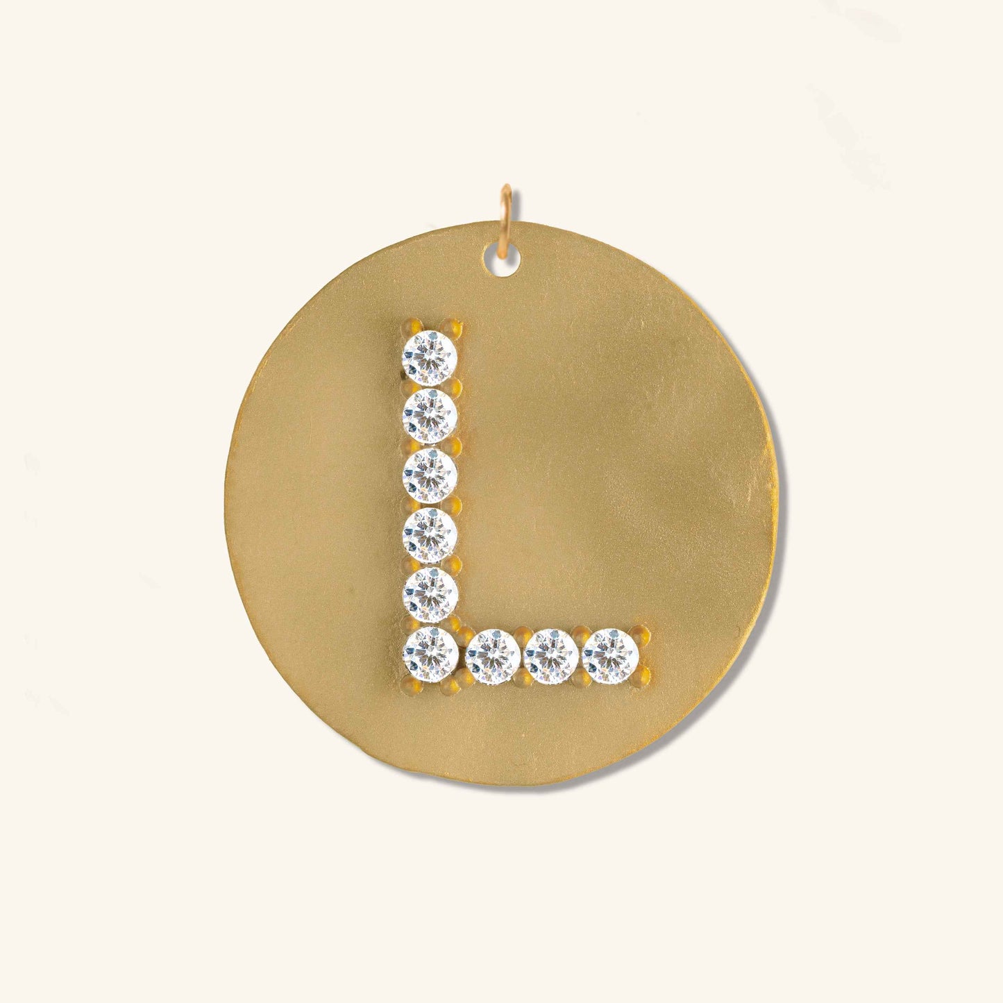 Gold Coin Initial Pendant - L
