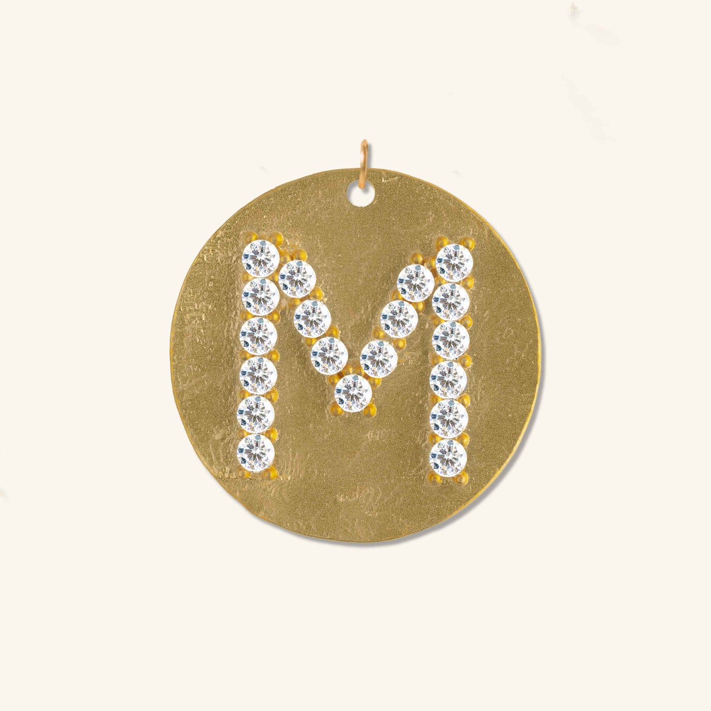 Gold Coin Initial Pendant - M