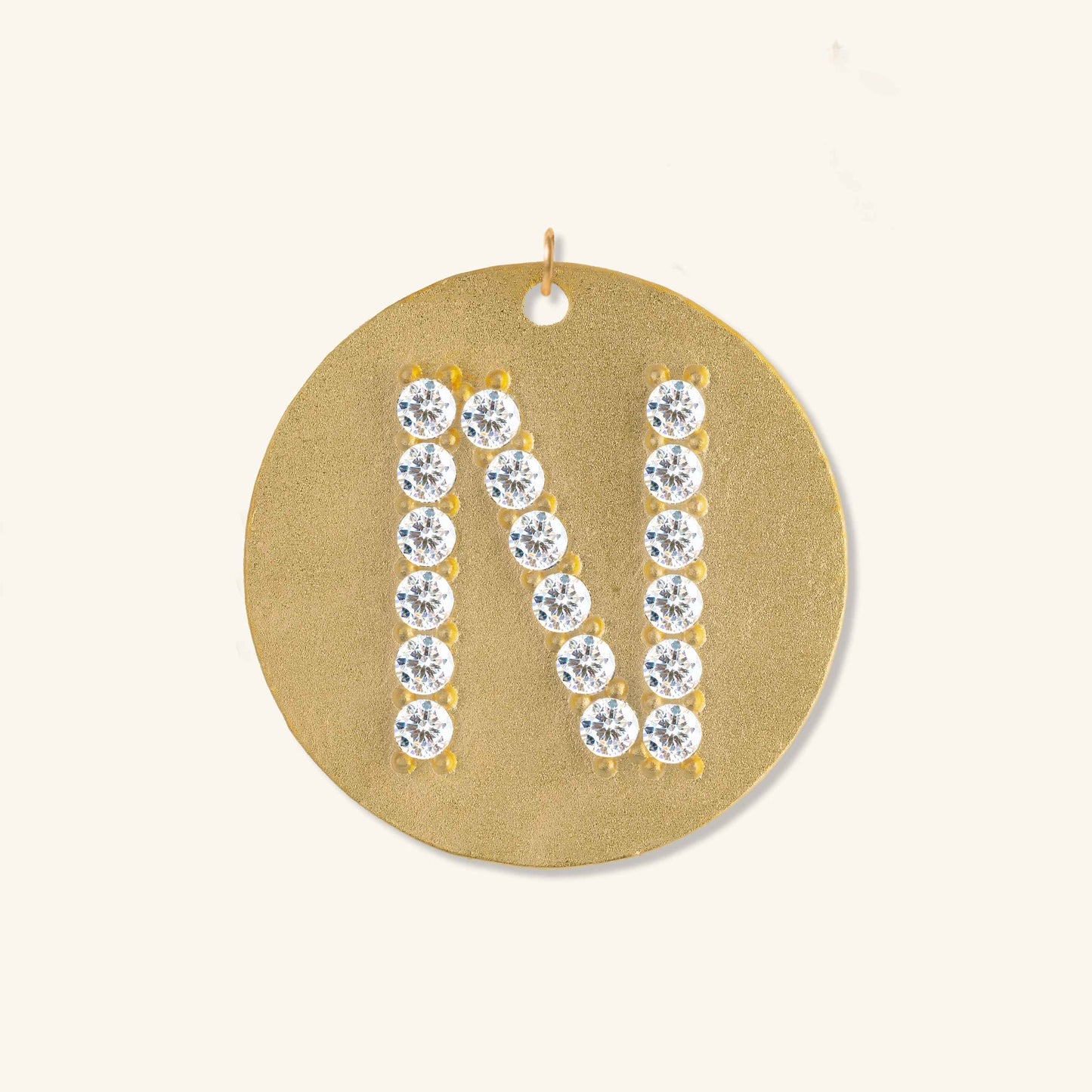 Gold Coin Initial Pendant - N