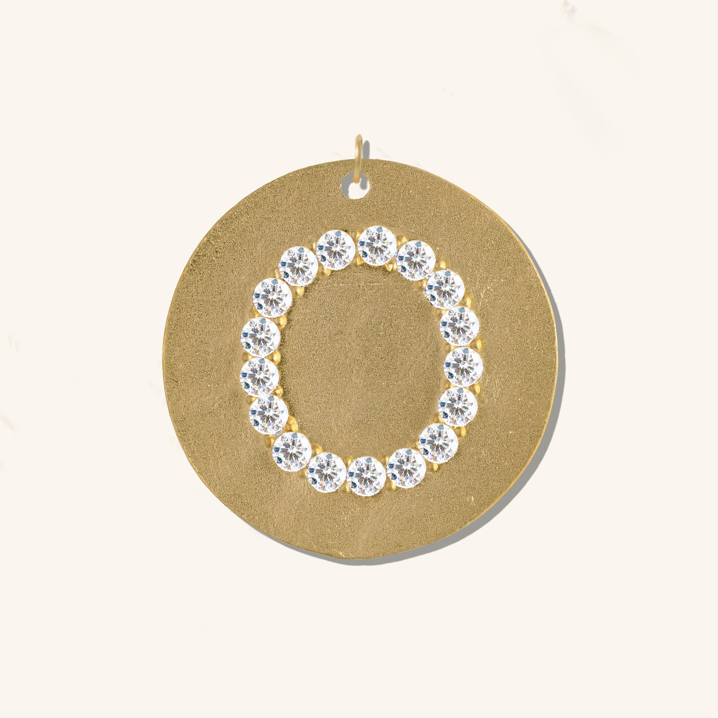 Gold Coin Initial Pendant - O