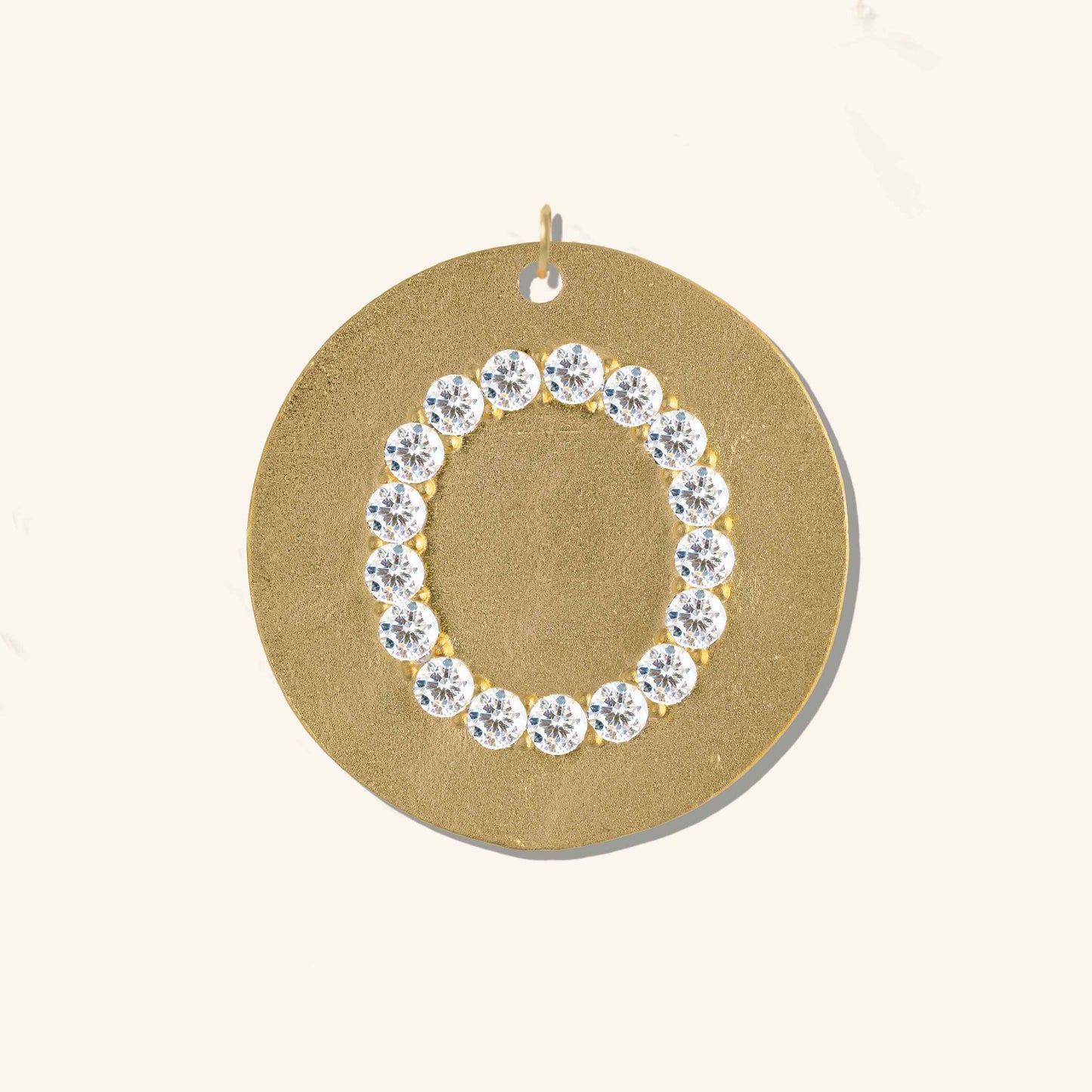 Gold Coin Initial Pendant - O