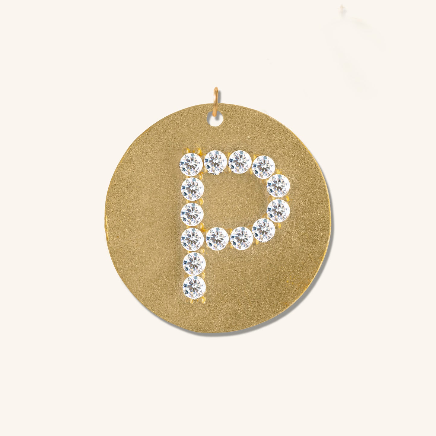 Gold Coin Initial Pendant - P
