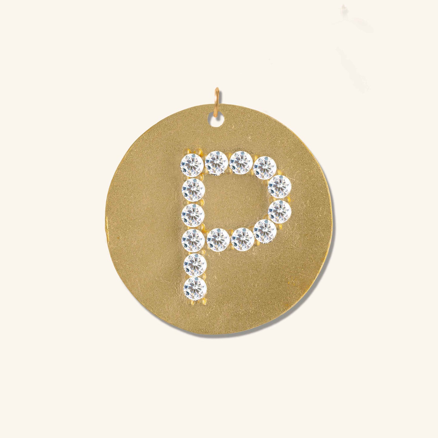 Gold Coin Initial Pendant - P