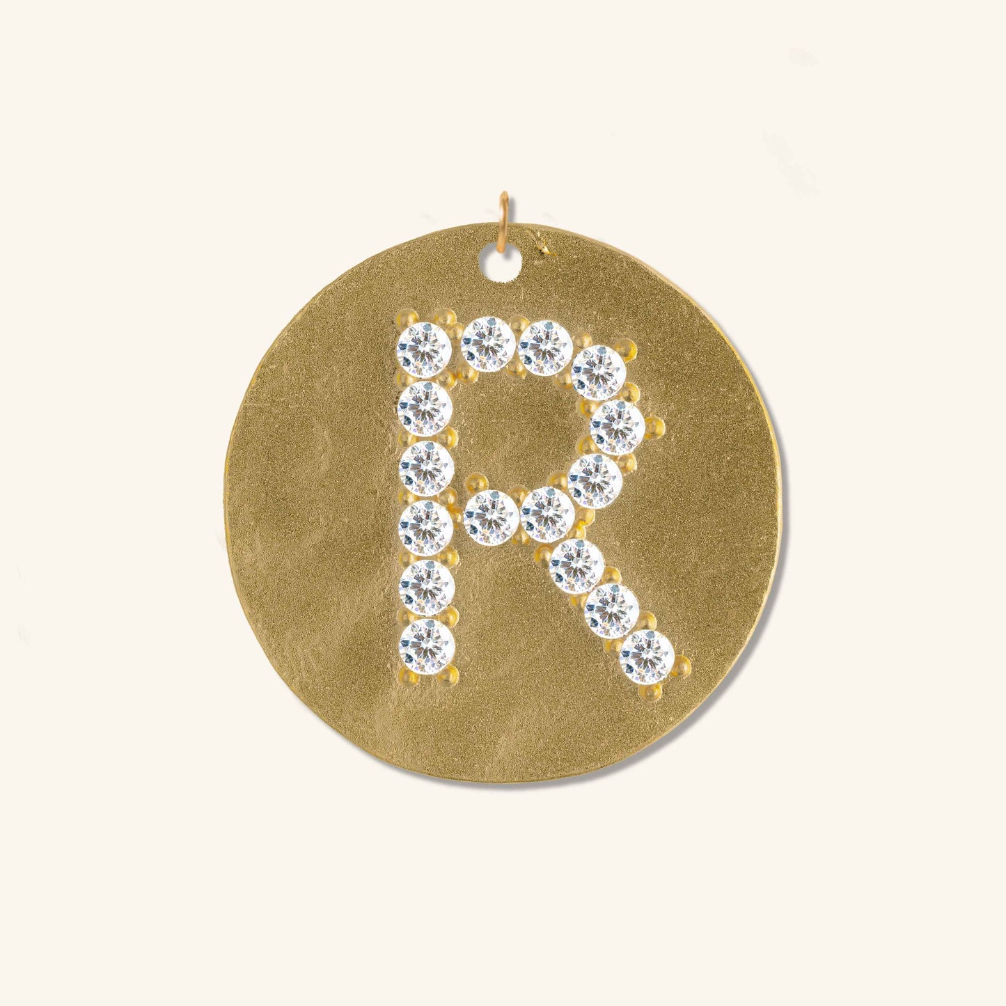 Gold Coin Initial Pendant - R