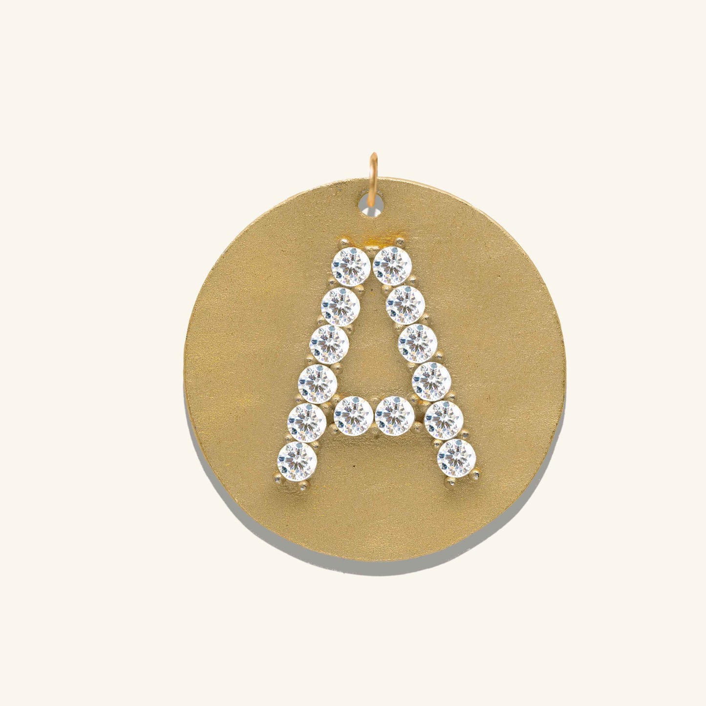 Gold Coin Initial Pendant - A