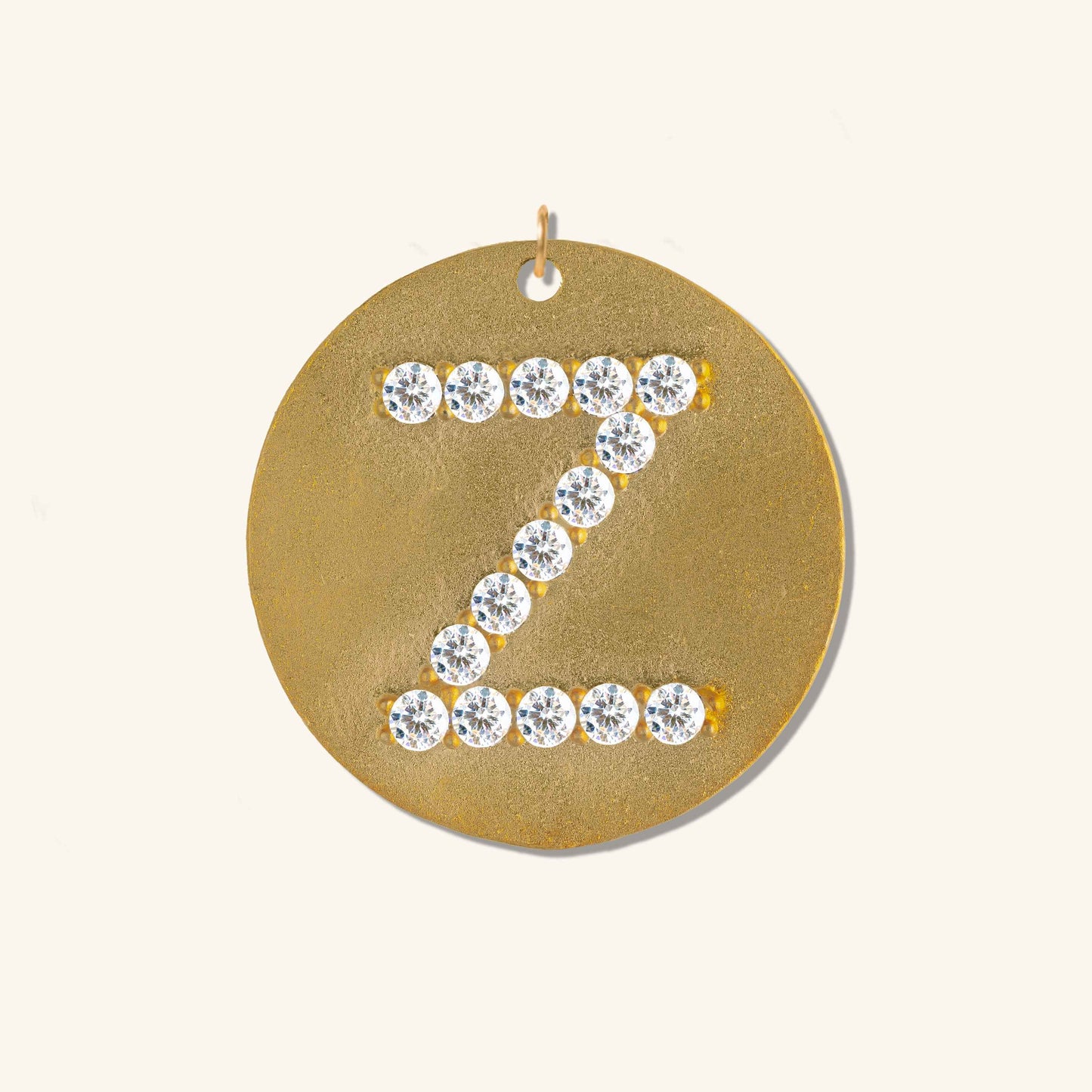 Gold Coin Initial Pendant - Z