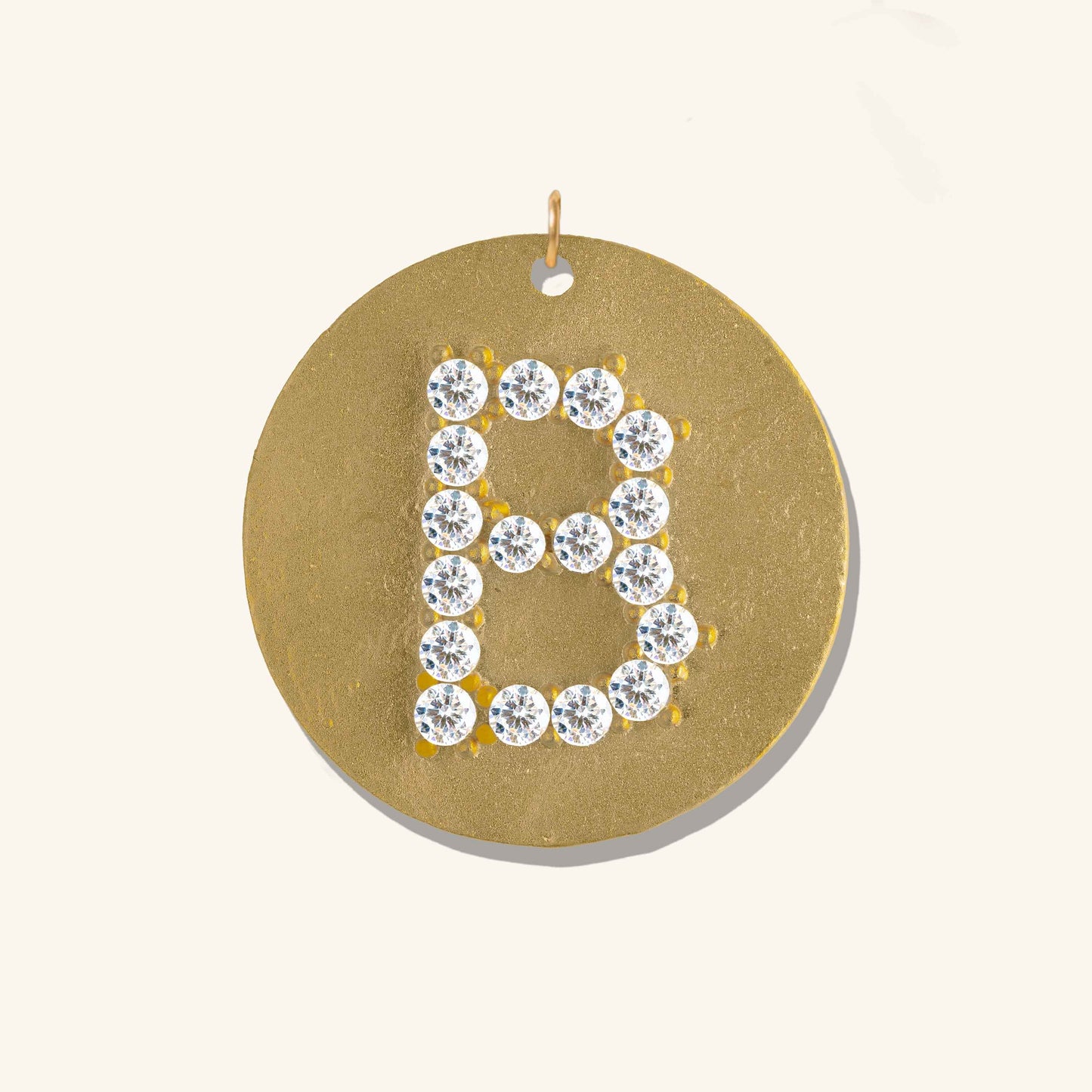 Gold Coin Initial Pendant - B