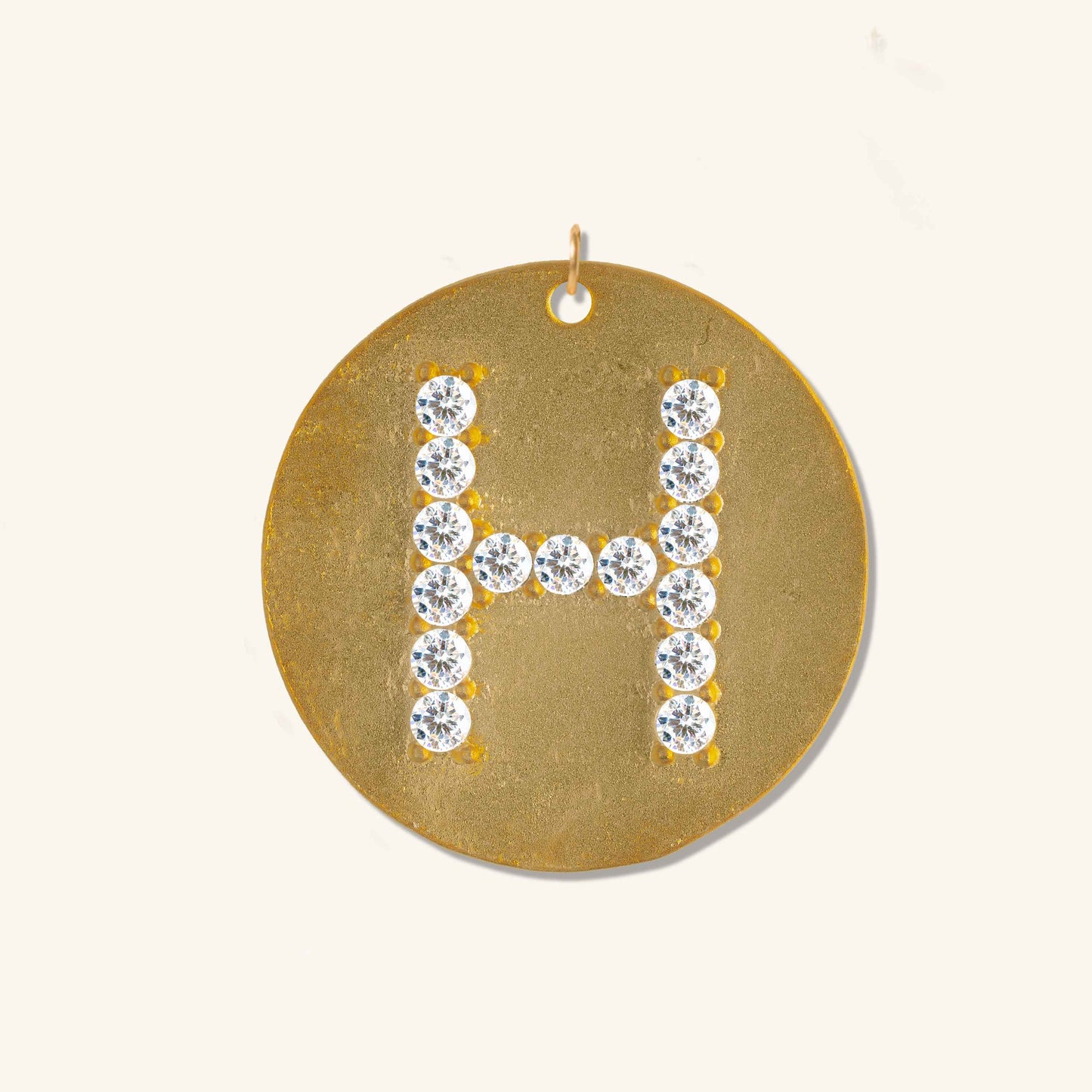 Gold Coin Initial Pendant - H