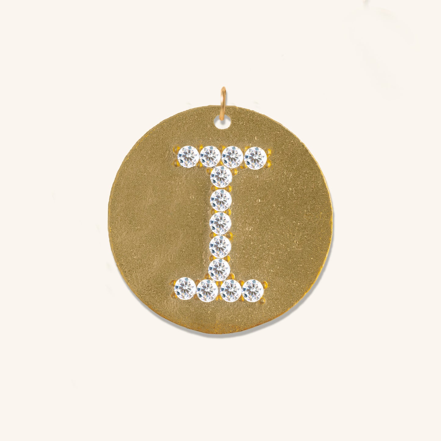 Gold Coin Initial Pendant - I