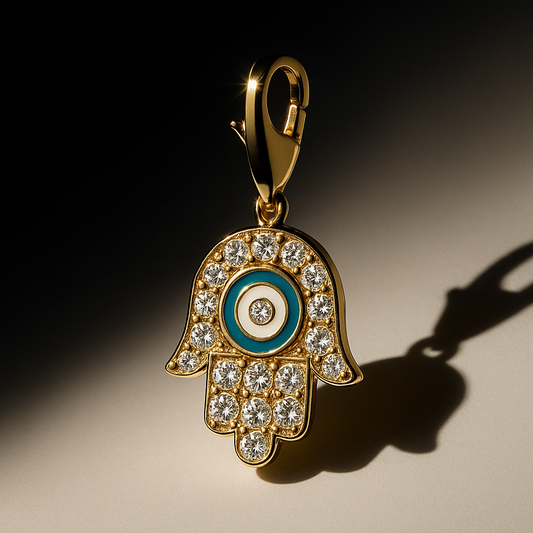 Santorini Páve Hamsa Charm