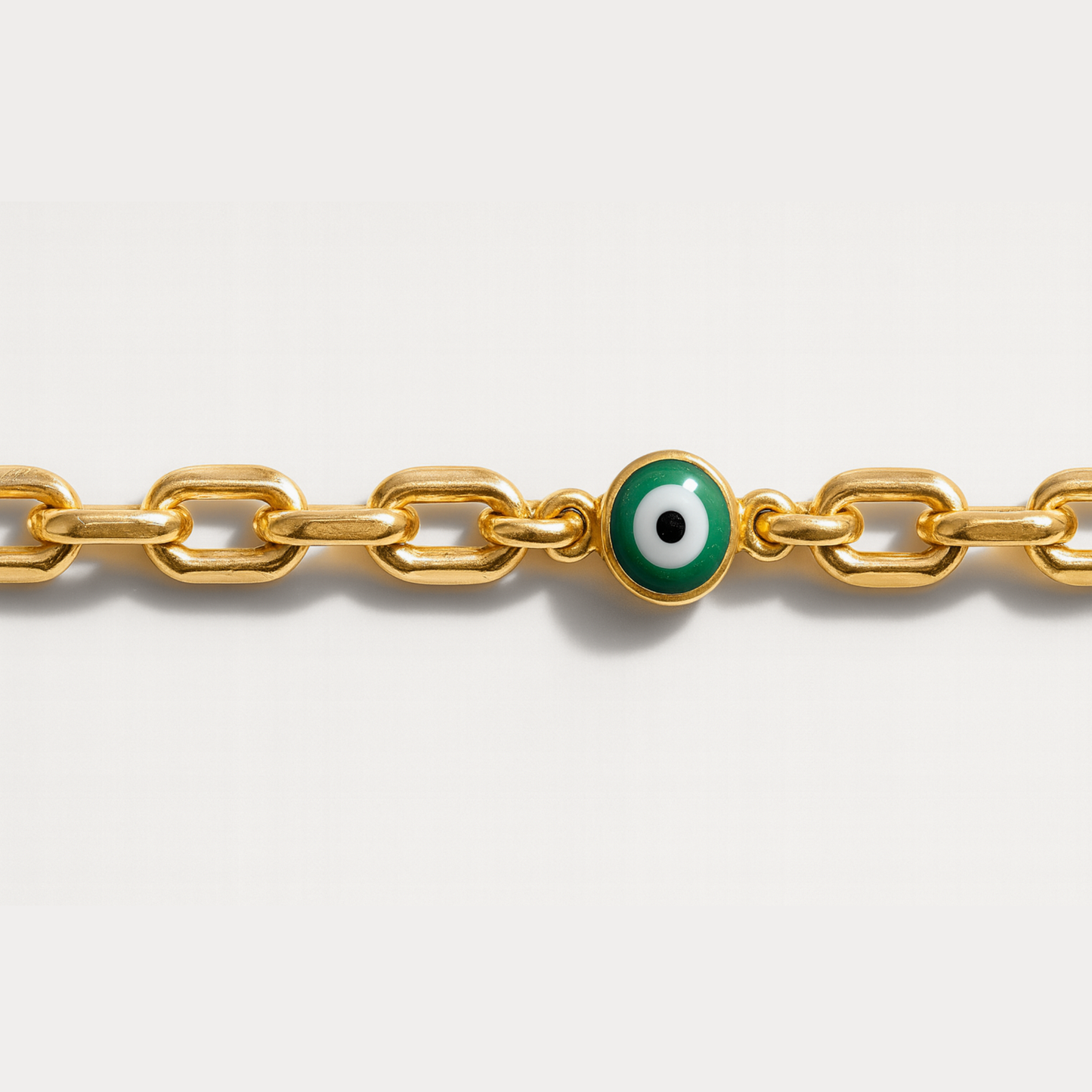 Molten Gold Cross Evil Eye Lariat Necklace