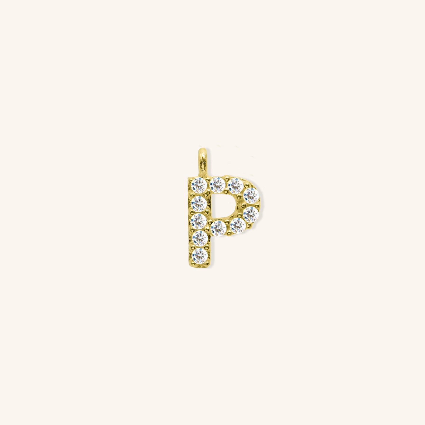 White Diamond Initial Charm - P