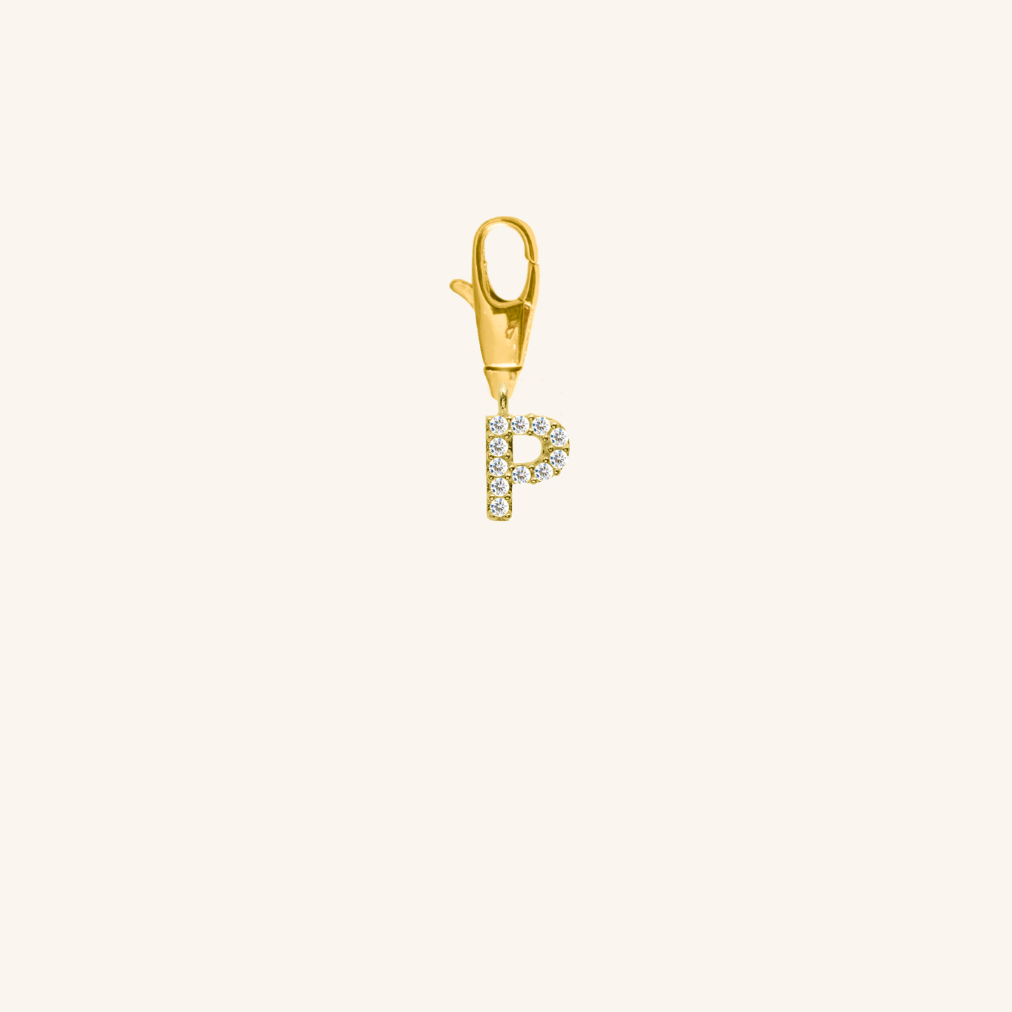 White Diamond Initial Charm - P
