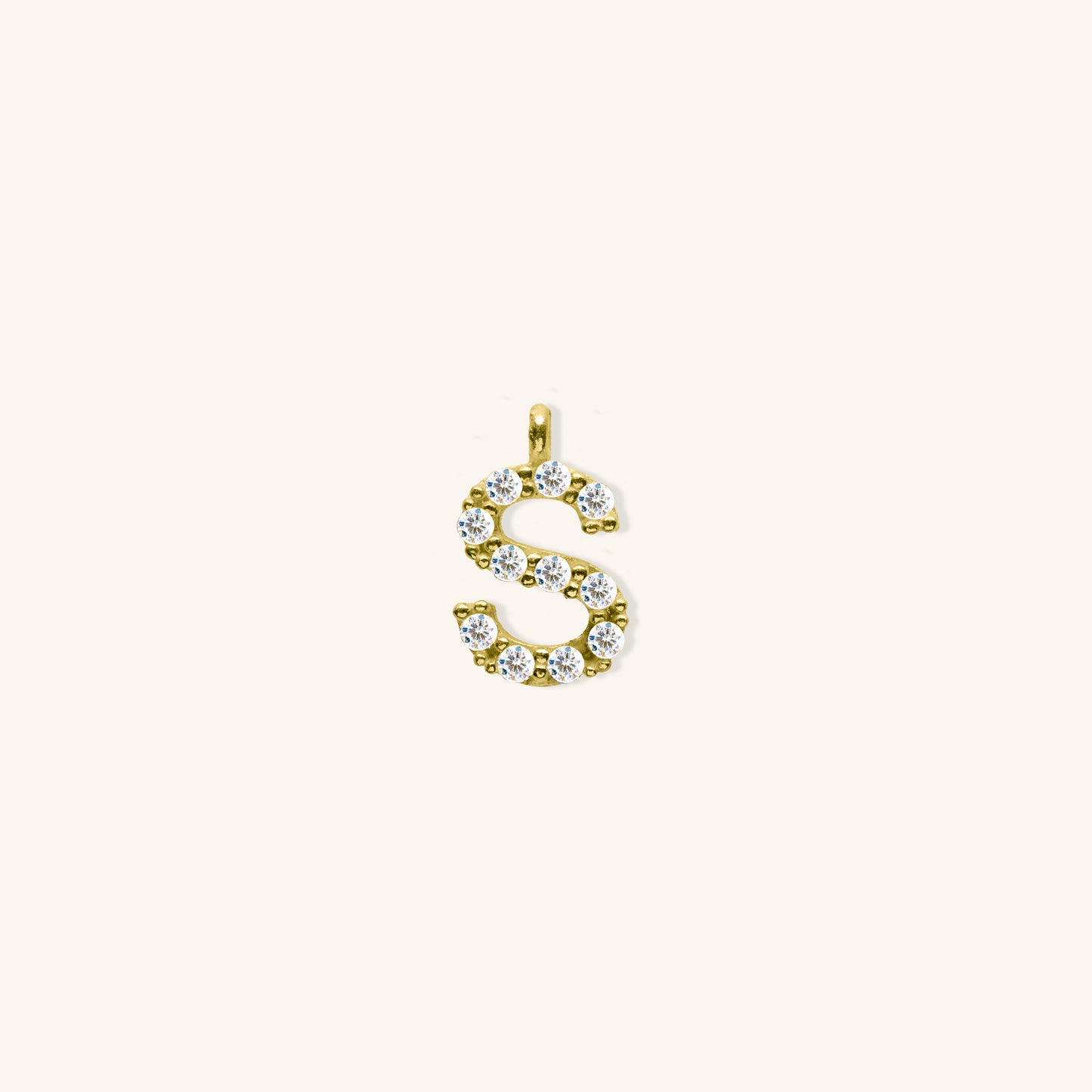 White Diamond Initial Charm - S