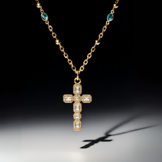 Gia Initial Gold Cross Necklace