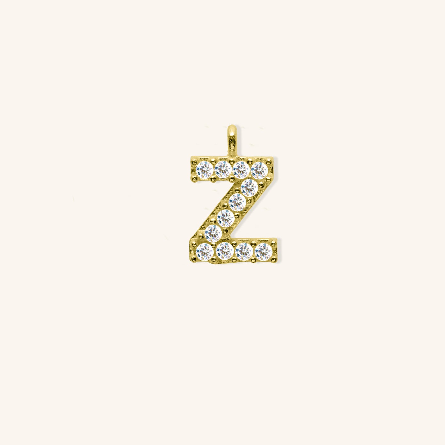 White Diamond Initial Charm -Z