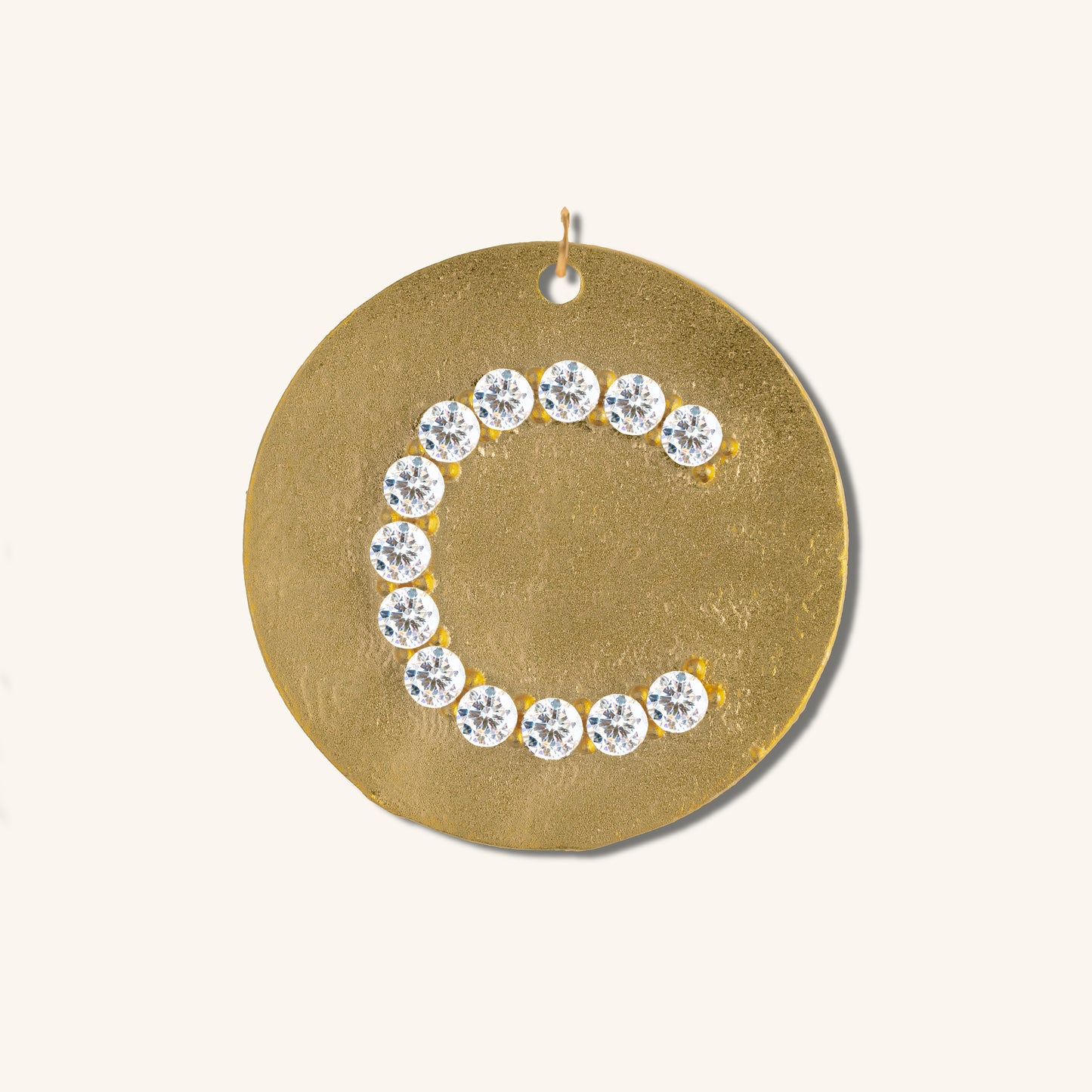Gold Coin Initial Pendant - C