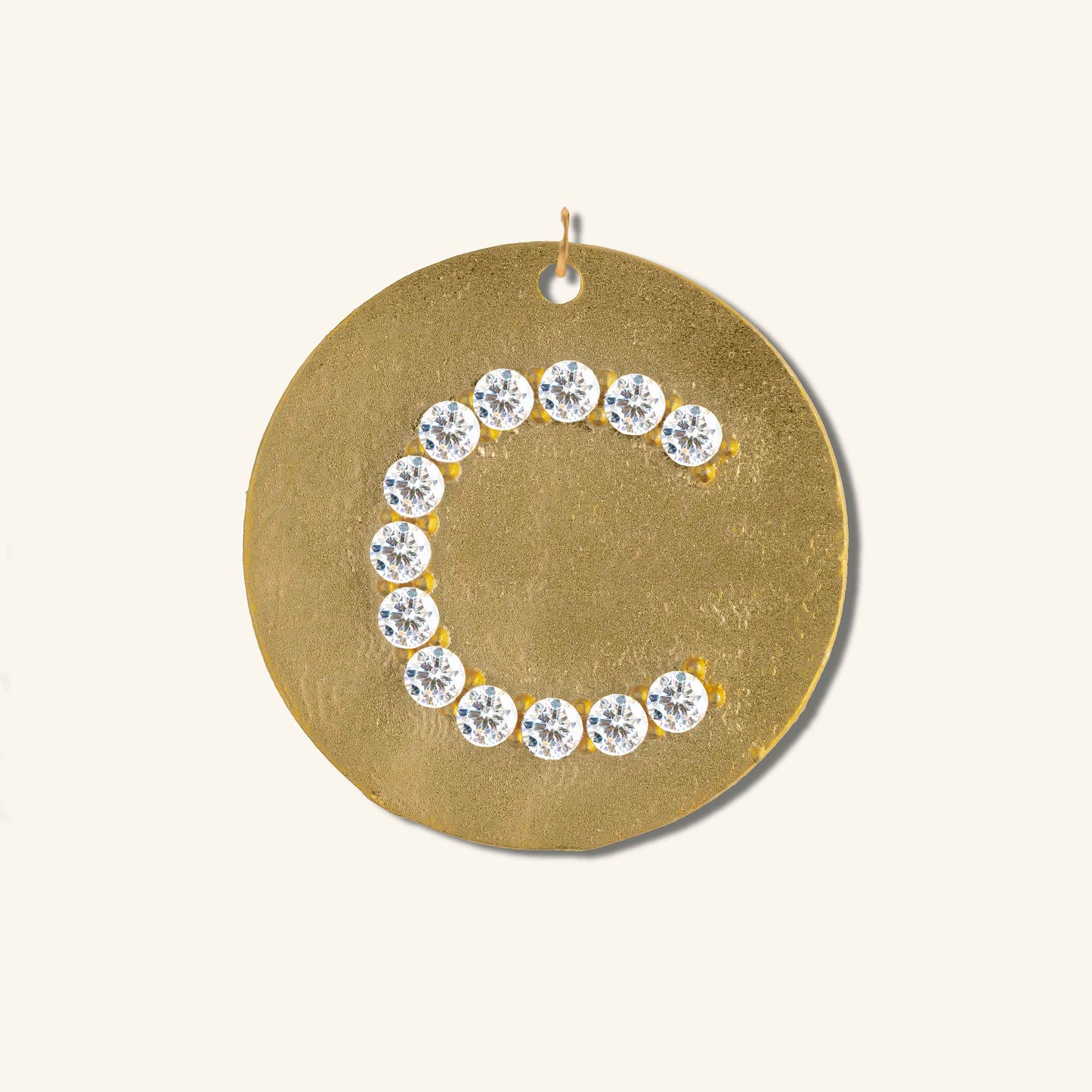 Gold Coin Initial Pendant - C