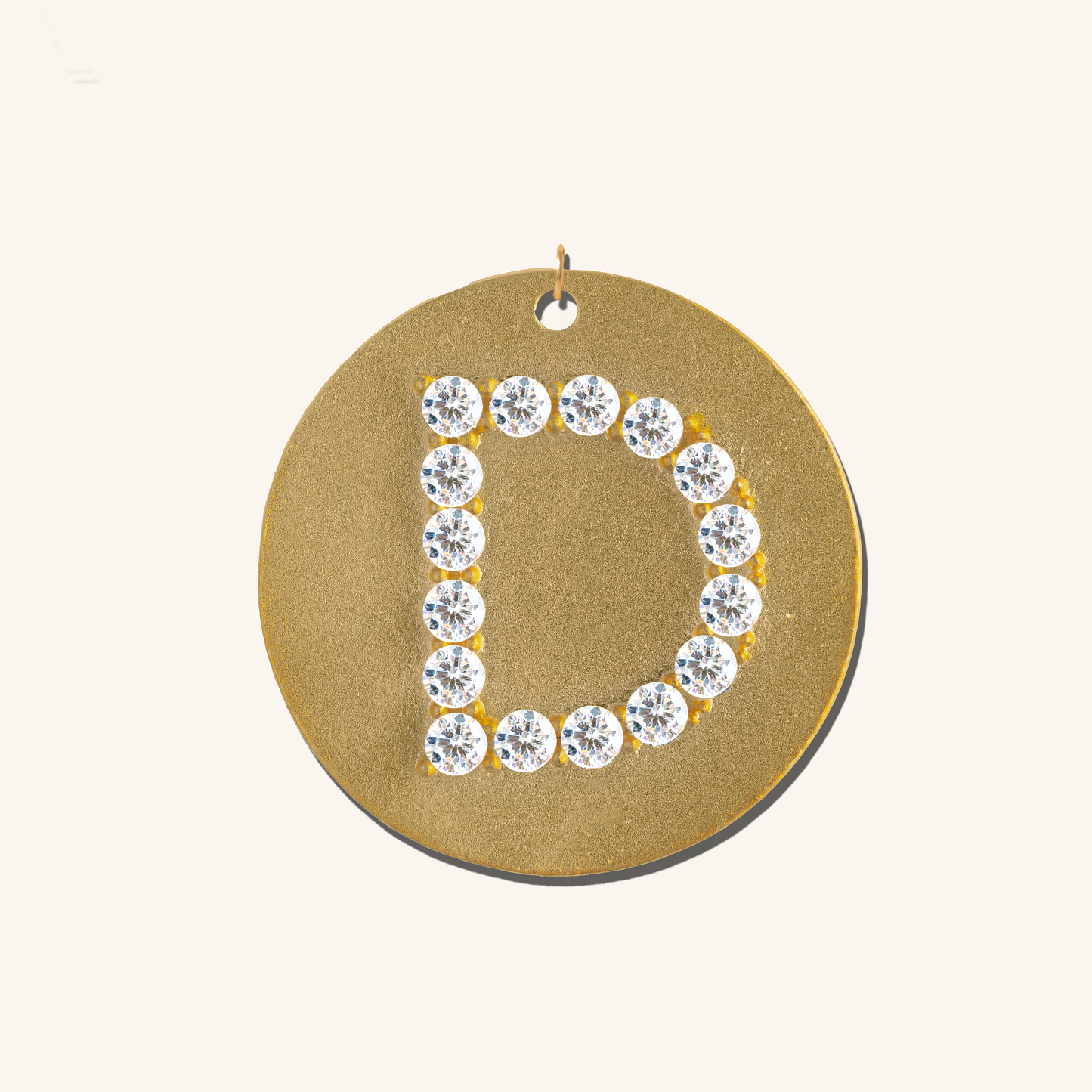 Gold Coin Initial Pendant - D