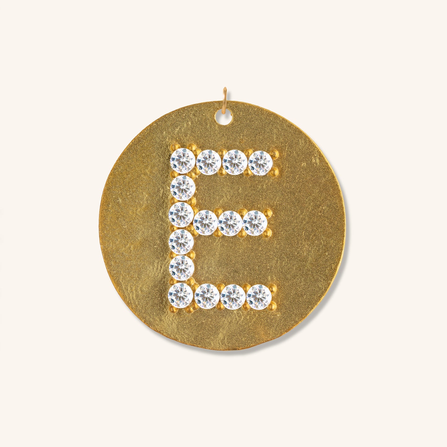 Gold Coin Initial Pendant - E