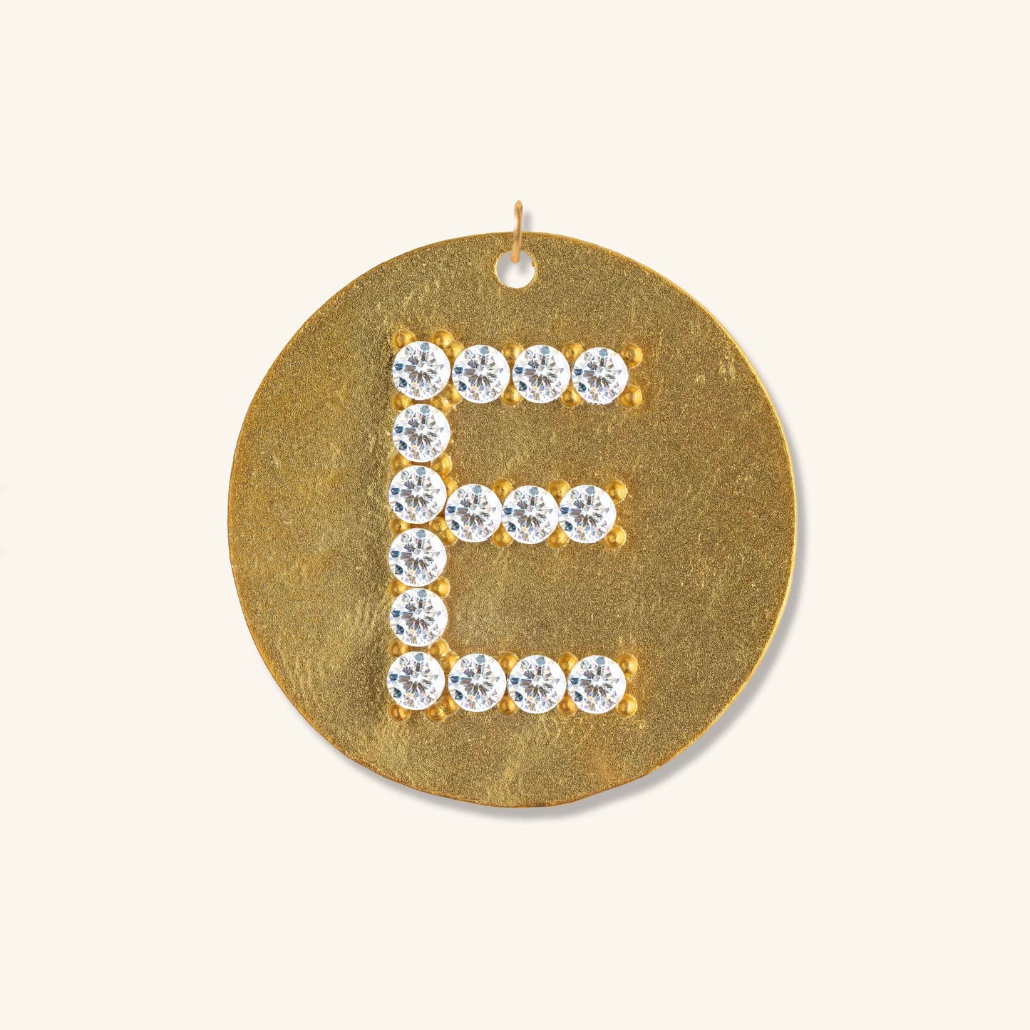 Gold Coin Initial Pendant - E