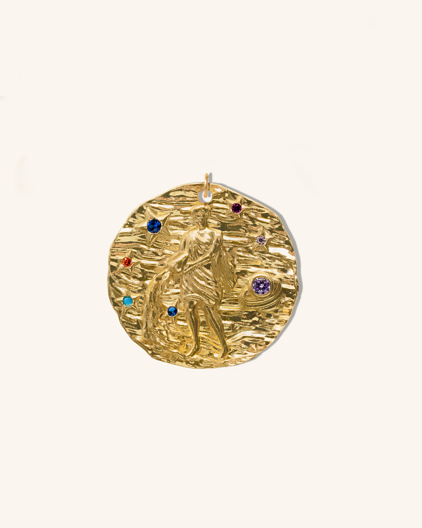 Aquarius Micro Páve Zodiac Pendant