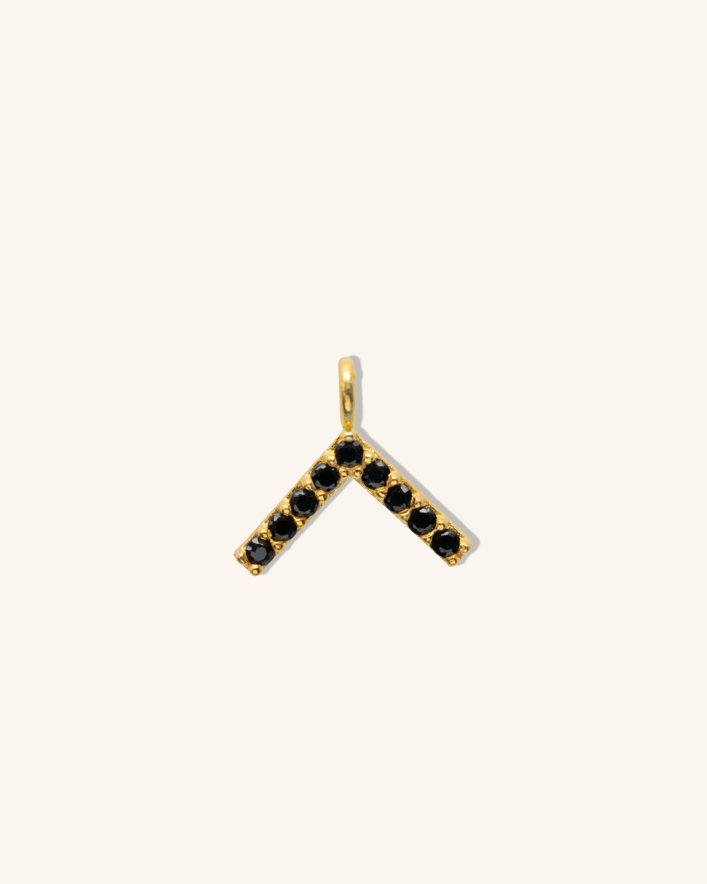 Black V wishbone Charm
