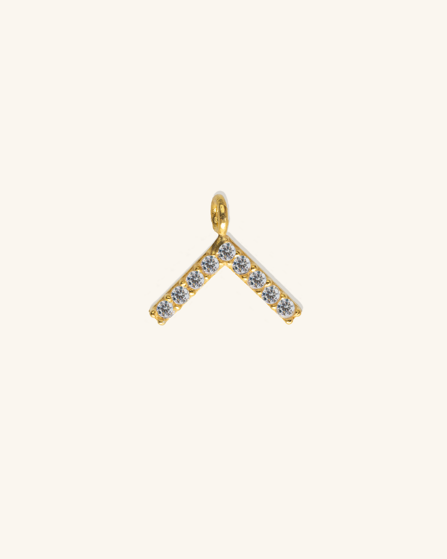 White V wishbone Charm