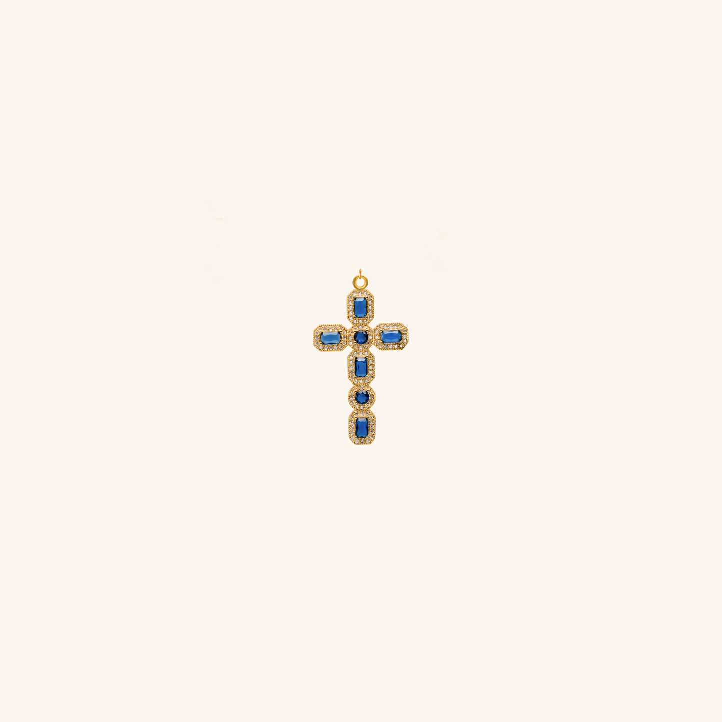 Micro Páve navy cross pendant
