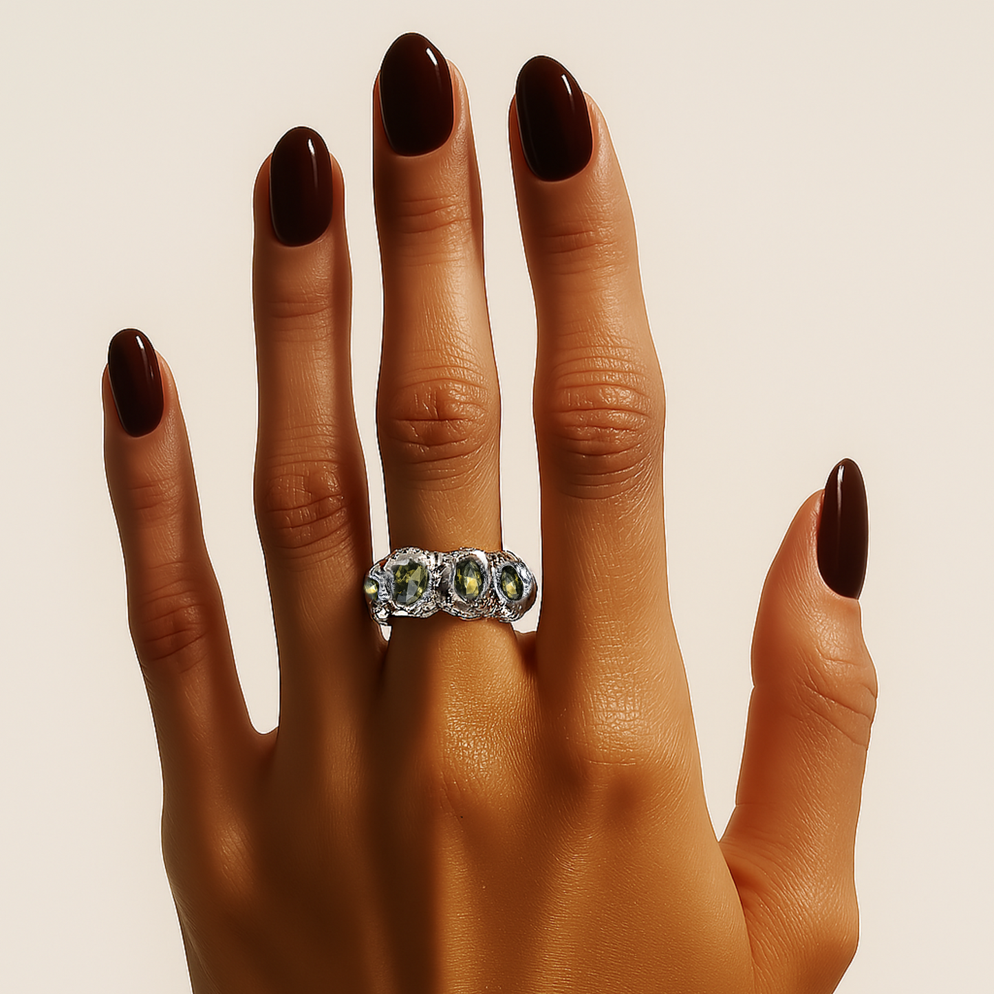 CRUSH gemstone ring - Silver