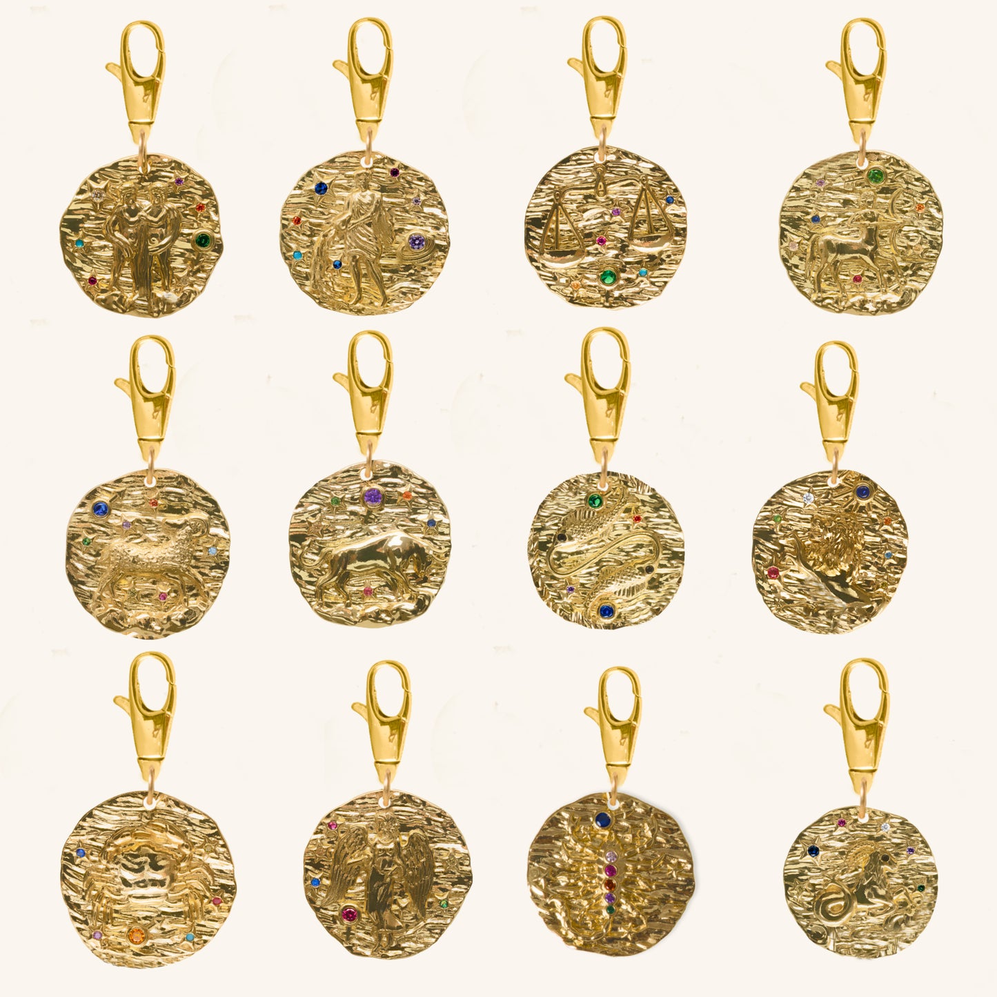 Aquarius Micro Páve Zodiac Pendant