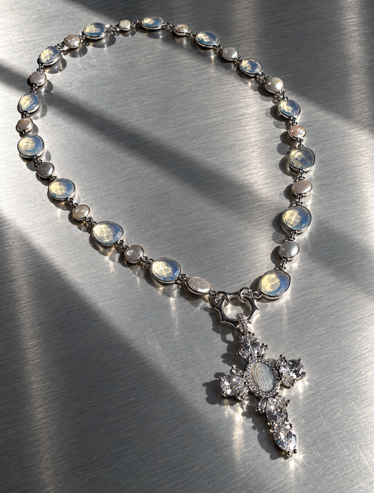 DÁZE CROSS NECKLACE - silver