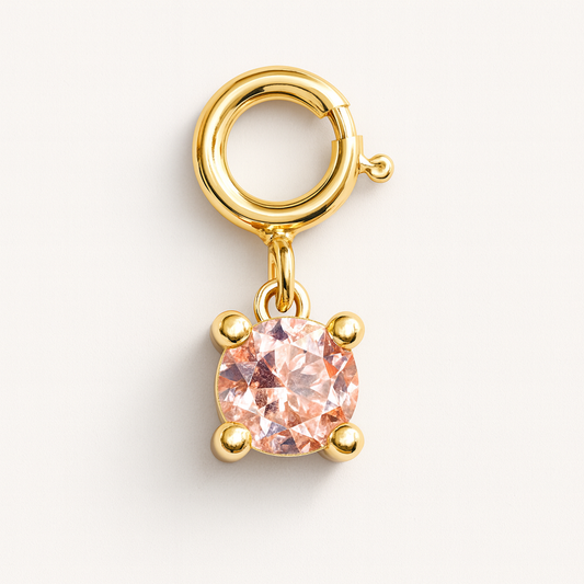 Pink gemstone mircro charm