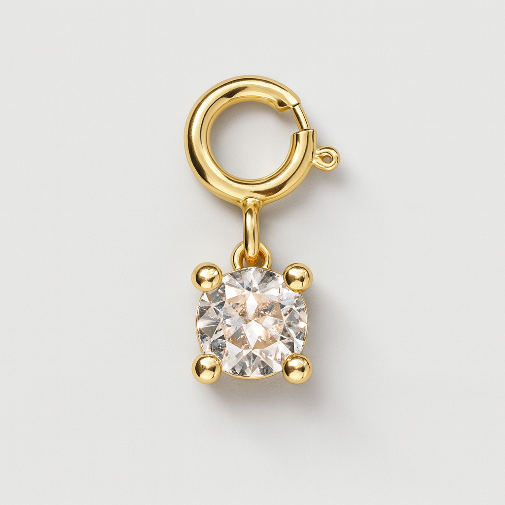 Diamond gemstone micro charm